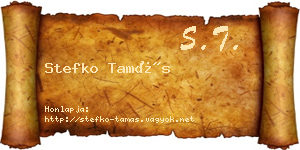 Stefko Tamás névjegykártya